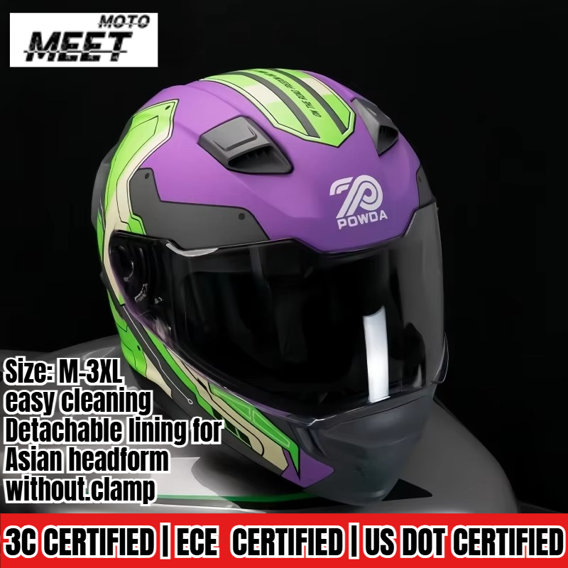 Dual Visor Motorcycle Racing Helmet - Unisex motorhelm met volledige gezichtsbescherming, ECE