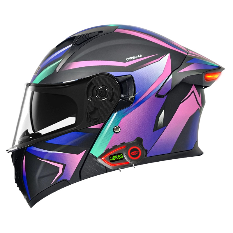 DOT motorhelmen met dubbele vi - Full Face Motorcycle Helmet With Bluetooth recensie en prijs