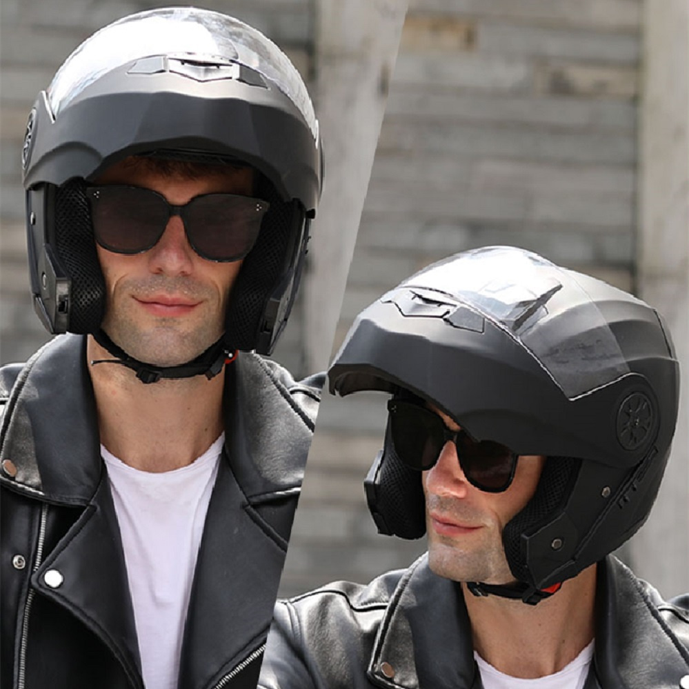 Modulaire motorhelm met dubbel - Full Face Motorcycle Helmet With Bluetooth recensie en prijs