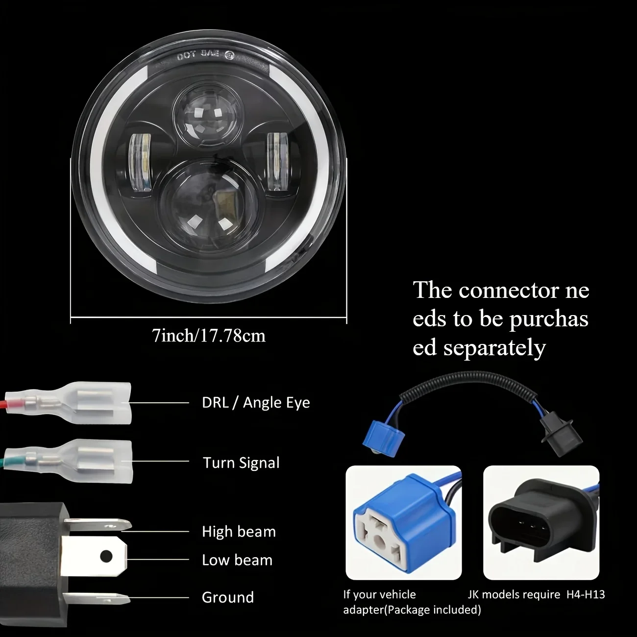 TCYATO 50W 7-inch 17,78 cm LED - Universal Motorcycle Led Headlight Projector recensie en prijs